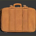Orange Leather Classic Design Fashion Accessory Suitcase With Top Handle And Straps
