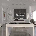 Modern Specialty Store Interior With White Display Counters And Elegant Lighting Design 3d model