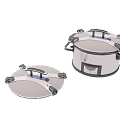 Two Piece Stainless Steel Kitchen Cookware Set With Lids And Handles