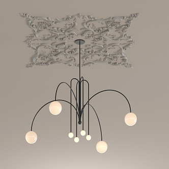 French Antique Chandelier 3d model