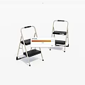 Two Step Ladders With Metal Frame And Black Steps For Household Use 3d model