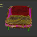 Elegant Modern Wooden Chair With Dark Cushion And Rattan Style Frame
