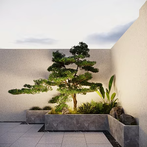 Modern landscape sketch plant landscape 3d model