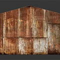 Rustic Rusted Rectangular Wooden Box With Weathered Surface On Dark Reflective Background