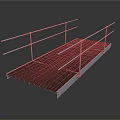 Sturdy Wheelchair Ramp With Metal Grating Surface And Safety Handrails