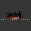 Steam Train with Black Body and Red Wheels on Railway Track with Wooden Sleepers