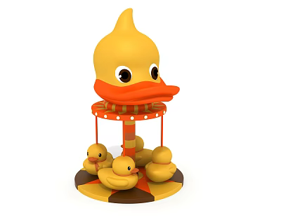 Modern amusement equipment rhubarb duck turn horse 3d model