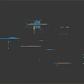 Blue And Yellow Toy Weapons Including Spear Axe Cannon Scattered On Black Background