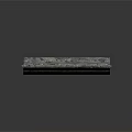 Concrete Traffic Barrier With Yellow And Black Striped Metal Railings On Gray Surface