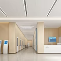 Modern Hospital Outpatient Clinic Interior With Self Service Kiosks Reception Desk And Digital