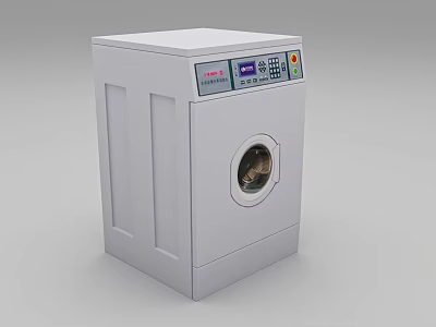 Public Facilities Modern Washing Machine With Digital Control Panel And Transparent Door 3d model