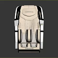 Modern Massage Chair Featuring White Beige Upholstery Black Red Trim And Contemporary Design