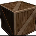 Wooden Cube Crate With Cross Wooden Straps And Natural Wood Grain Texture