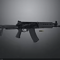 Modern Tactical Assault Rifle With Black Finish Detachable Magazine And Bullet