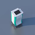 Practical White and Green Household Appliance with Display Screen and Wheels for Daily Use