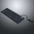 Black Wired Computer Keyboard With Standard Layout And Durable Key Design 3d model