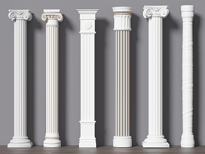 European Roman Column Gypsum Column Decorative Column 3d model