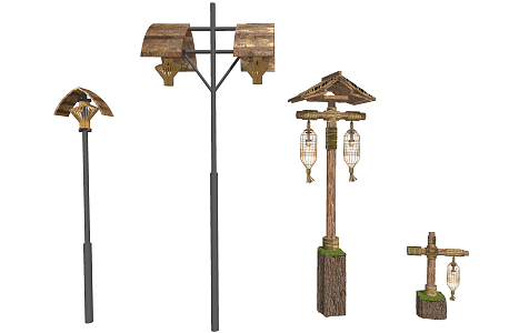 New Chinese Landscape Lamp 3d model