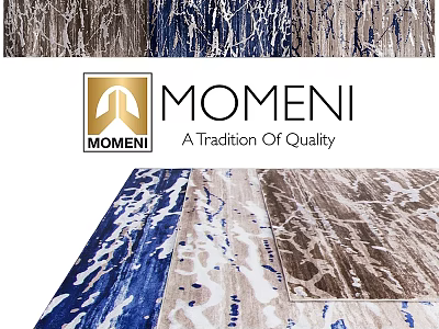 Momeni Square Rugs With Blue White And Wood Pattern Quality Tradition Design 3d model