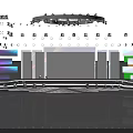 Vibrant New Year Stage Setup With Lighting Backdrop Screen And Network Light Design 3d model