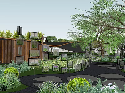 Traditional Chinese Medicine Cultural Landscape Park Traditional Chinese Medicine Herb Science Garden Traditional Chinese Medicine Botanical Garden Science Popularization Cultural Park 3d model