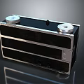 Classic Vintage Electronic Radio With Silver Knobs And Black Panel Design