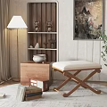 Modern sofa stool sofa stool combination 3d model