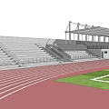 modern football field football field playground 3d model