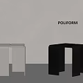 POLIFORM Modern Side Tables Design With White And Black Frame Structures 3d model