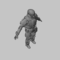 a heavily armed pilot 3d model