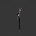 Elaborate Metallic Spear Featuring Star Shaped Spikes And Long Decorative Shaft