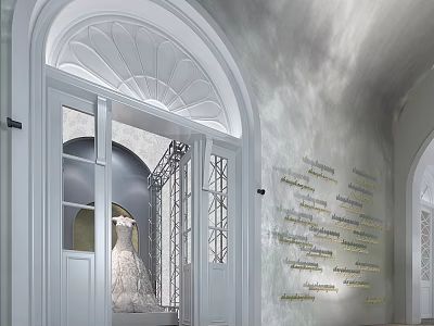 European-style double-door wedding dress hall aisle wedding dress shop 3d model