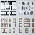 Casement Windows Various Designs With Different Frame Structures And Styles 3d model