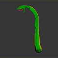 Green and Yellow Snake 3D Model on Dark Background with Reflection 3d model
