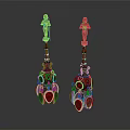 Vintage Ruby Gemstone Earrings With Ornate Metal Craft And Red Stones