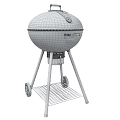 Black Outdoor Grills with Metal Stands Wire Racks and Wheels