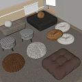Modern sofa stool 3d model