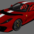Red Sports Car Displayed On City Street