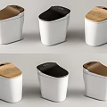 Modern Toilets With White Body And Brown Black Colored Lids