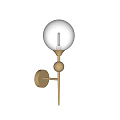 Modern Gold Wall Sconce With Transparent Glass Globe And Metal Accent