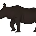 Outdoor Landscape Sculpture of Brown Textured Rhinoceros with Naturalistic Design