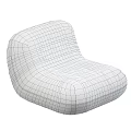 Modern Comfortable Fabric Accent Chair With Rounded Design And Plush Upholstery