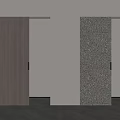Modern Interior Sliding Doors With Wooden And Textured Panel Design 3d model