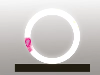Elegant Decorative Ornament Set With White Circular Ring Black Base And Pink Accent 3d model