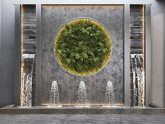 Modern water feature sketch water feature fountain 3d model