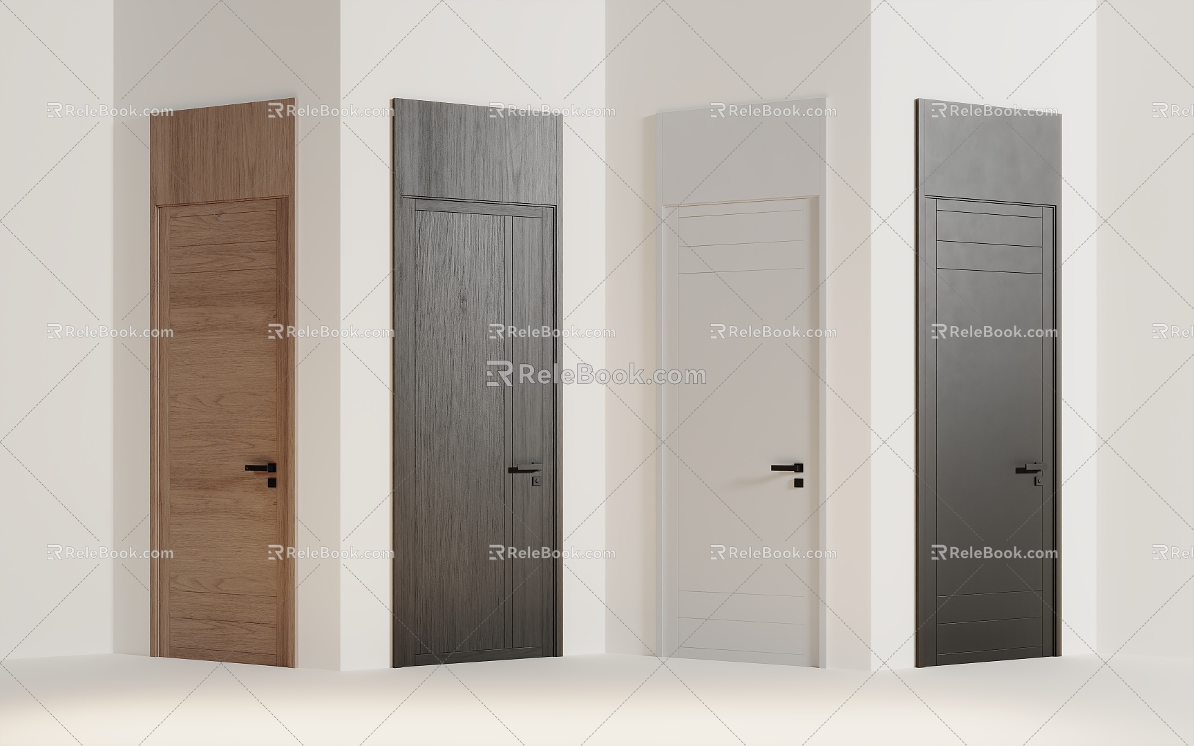 Single door wooden door 3d model