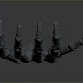 Detailed Skeleton Hand 3D Model On Gray Background With Shadow And Reflection 3d model