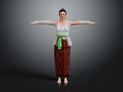Modern Game Character Woman Traditional Woman Traditional Woman Female 3d model