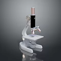 Laboratory Microscope Featuring Metal Frame White Base Black Eyepiece And Adjustable Knob 3d model