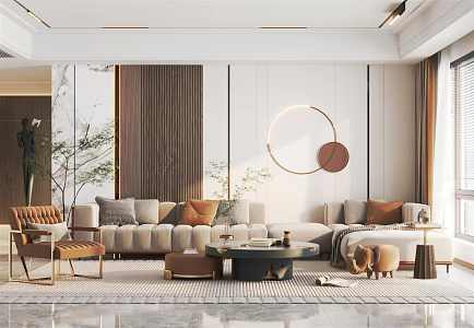 Light Luxury Living Room Home Living Room 3d model